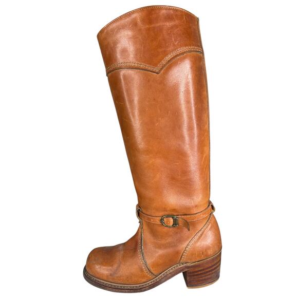 Vintage 70’s Bort Carleton Women Brown Leather Campus Boots Size US 7 - Picture 3 of 13